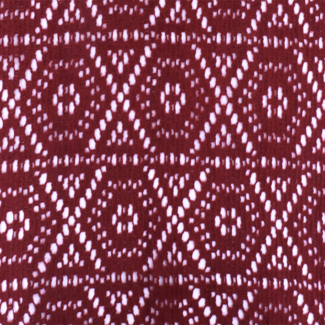 Earth Red Star Hexagon Wool-Poly Crochet Knit Fabric By the Yard